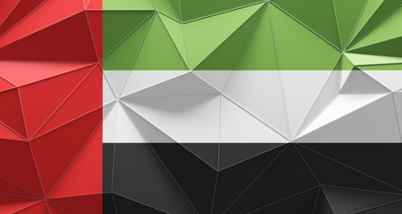 United Arab Emirates low poly geometric design flag background