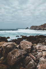 The beach of Luz Portugal during a beautiful sunset