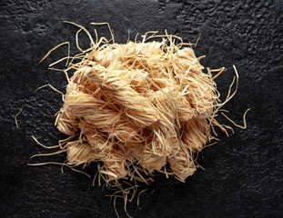 eco wooden firelighters on black background