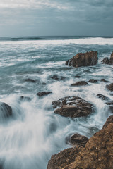 The beach of Luz Portugal during a beautiful sunset