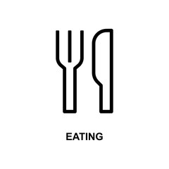 eating sign simple line icon