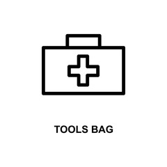 medicine tools bag simple line icon