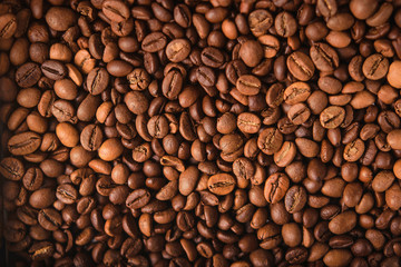 Fototapeta premium Coffee bean background textured pattern.