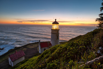 Haceta Lighthouse at Sunset