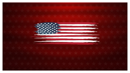 American flag for Memorial day, Veteran's day, Martin Luther King Day and Columbus Day background, brush style