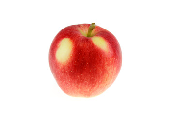 close up on red apple isolated on white background