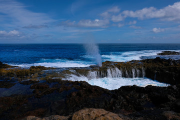 El bufadero, a famous landmark on the East Coast of Gran Canaria