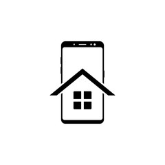smartphone, home vector icon for websites and mobile minimalistic flat design