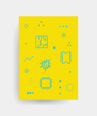 Vector poster design for Back to school with high detailed illustrations. Wrinkled paper, school supplies icons
