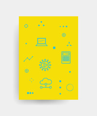 Vector poster design for Back to school with high detailed illustrations. Wrinkled paper, school supplies icons