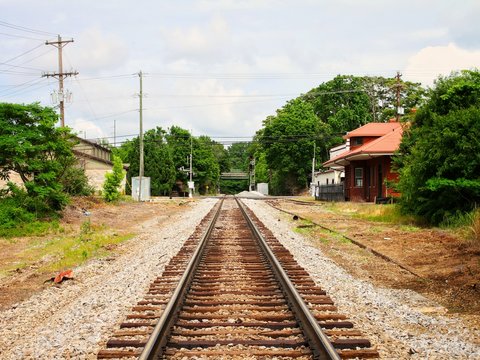 Railroad tracks.