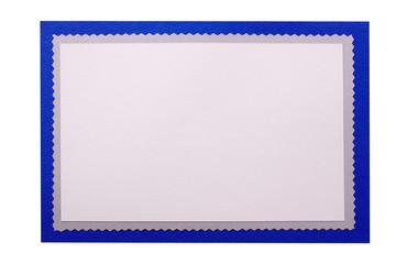 Fototapeta premium Christmas card blue border template isolated