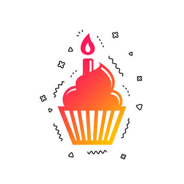 Birthday cake sign icon