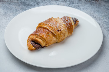 Croissant with chocolate
