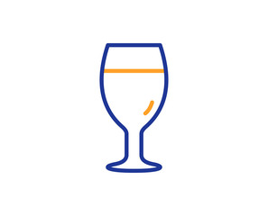 Beer glass line icon. Pub Craft beer sign. Brewery beverage symbol. Colorful outline concept. Blue and orange thin line color icon. Beer glass Vector