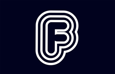 black and white alphabet letter f logo company icon design