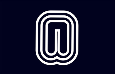 black and white alphabet letter n logo company icon design