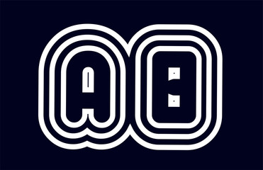 black and white number ab a b logo company icon design