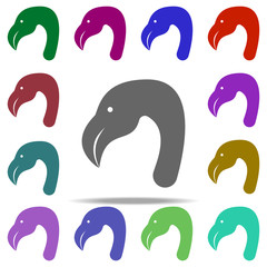 head of flamingo silhouette icon. Elements of animals in multi color style icons. Simple icon for websites, web design, mobile app, info graphics