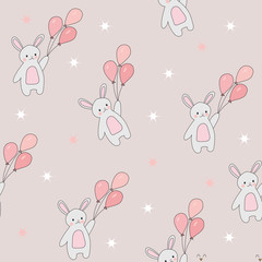 Obraz na płótnie Canvas Cute seamless pattern of bunnies.