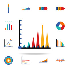 colored Infographic column chart icon. Business data graphics icons universal set for web and mobile