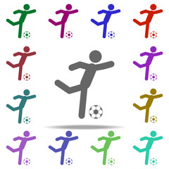 kick icon. Elements of Football in multi color style icons. Simple icon for websites, web design, mobile app, info graphics