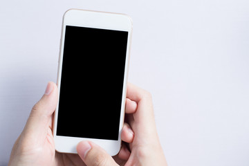 Blank smartphone with hand