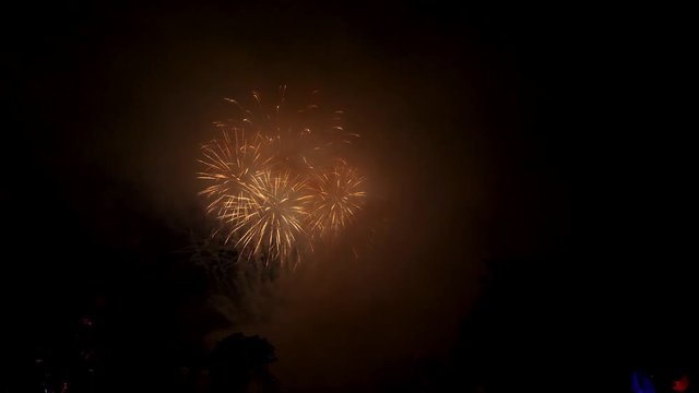 Very bright white fireworks finale, 4k 