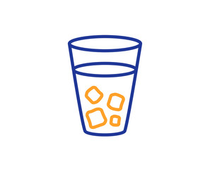 Ice tea line icon. Soda drink sign. Fresh cold beverage symbol. Colorful outline concept. Blue and orange thin line color icon. Ice tea Vector