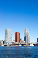 Obraz premium view of the Sumida River Tokyo