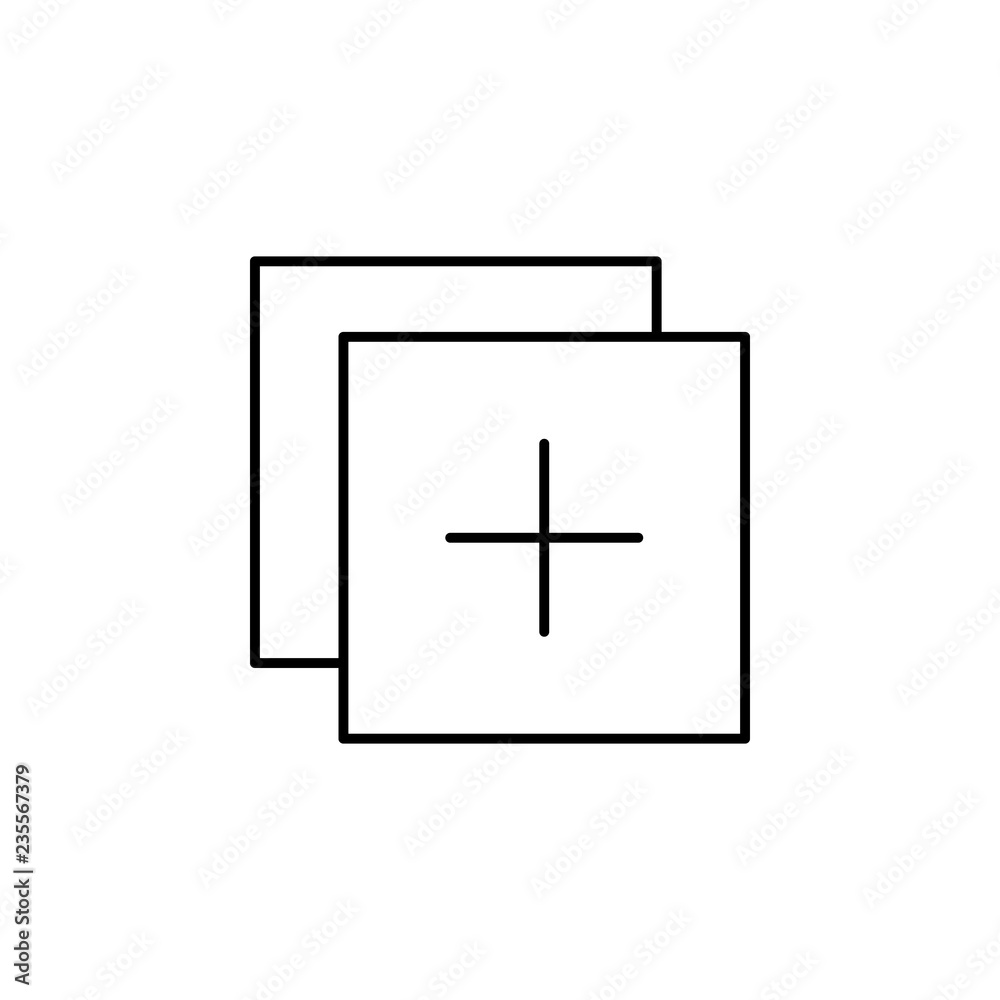 Poster plus sign icon. element of simple icon. thin line icon for website design and development, app devel
