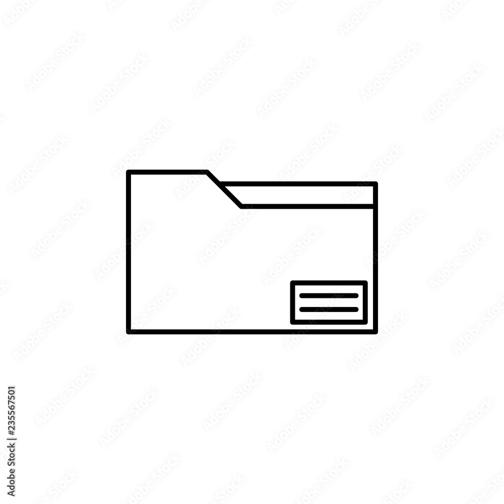 Aufkleber folder icon. element of simple icon. thin line icon for website design and development, app developm