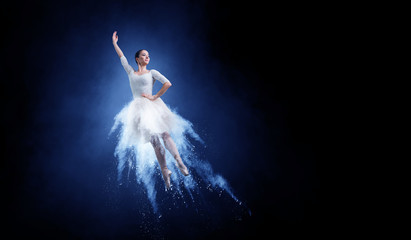 Naklejka premium Ballet dancer in jump