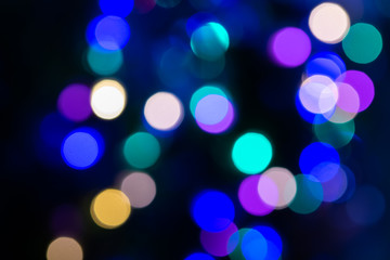 Obraz premium LEDイルミネーション クリスマスツリー 玉ボケ仕様 クリスマス・冬イメージ