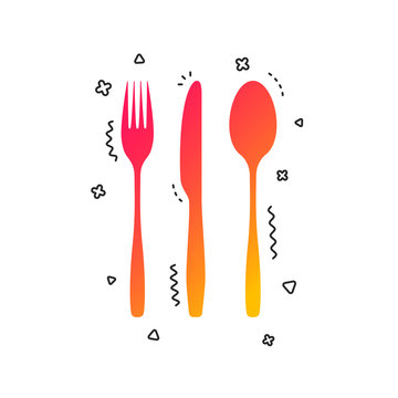 Fork, knife, tablespoon sign icon