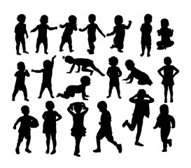 Baby and children Silhouettes, art vector design