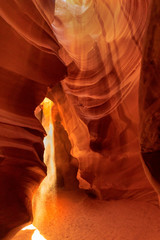 Sunbeam throuigh a hole shining  in Upper antelope slot