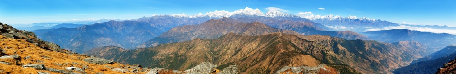 Fototapeta na wymiar Everest from Pikey peak, Nepal Himalayas mountains