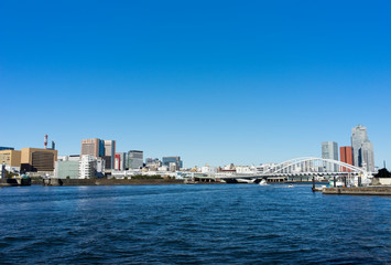 Fototapeta na wymiar Scenery along the Sumida River