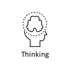 Human, brain in mind icon. Element of human mind with name icon. Thin line icon for website design and development, app development. Premium icon