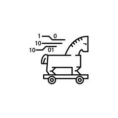 trojan, infection, hacker icon. Element of crypto currency icon for mobile concept and web apps. Outline trojan, infection, hacker icon can be used for web and mobile