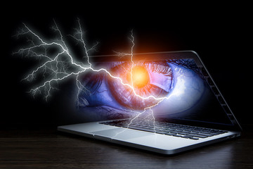 Sight from laptop screen