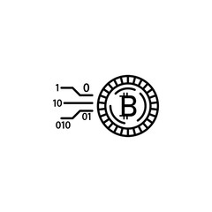 bitcoin, blockchain, coin icon. Element of crypto currency icon for mobile concept and web apps. Outline bitcoin, blockchain, coin icon can be used for web and mobile