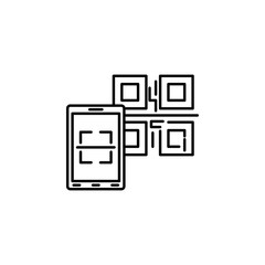 qr, code, smartphone icon. Element of crypto currency icon for mobile concept and web apps. Outline qr, code, smartphone icon can be used for web and mobile