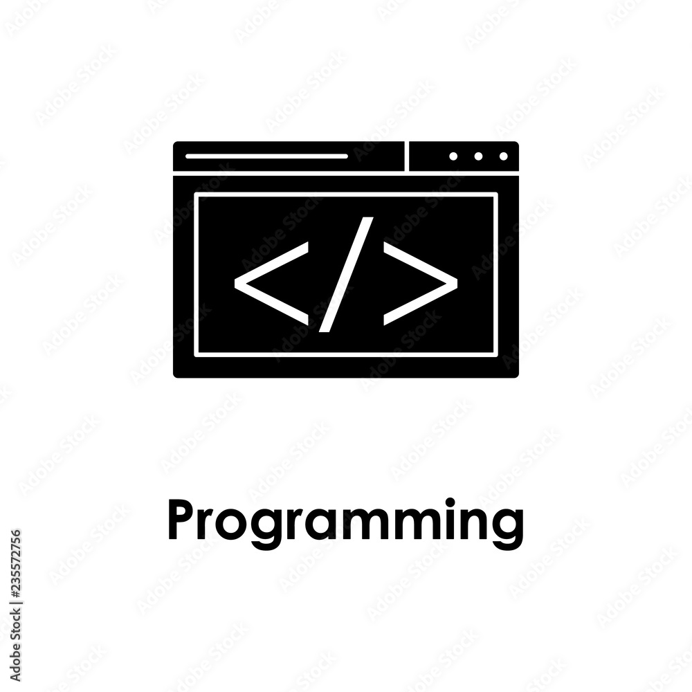 Aufkleber web browser, coding icon. element of business icon with description. glyph icon for website design a