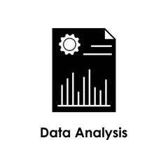 paper, gear, chart icon. Element of business icon with description. Glyph icon for website design and development, app development. Premium icon