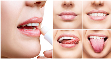 Collage with perfect female lips.