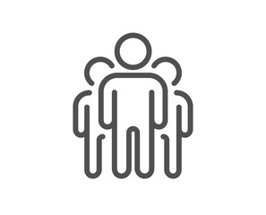 Group line icon. Business management sign. Teamwork symbol. Quality design flat app element. Editable stroke Group icon. Vector