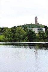Fototapeta na wymiar Scenic Stirling University In Scotland Sits At The Base Of The Highlands