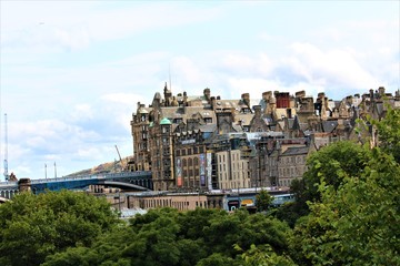Fototapeta na wymiar View Of Historic Edinburgh On A Sunny Scottish Day